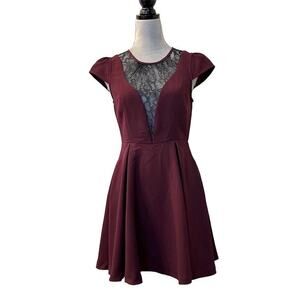 BCBGeneration Women's Fit-and-Flare Dress Size 4 Knee Length Lace Grunge Gothic